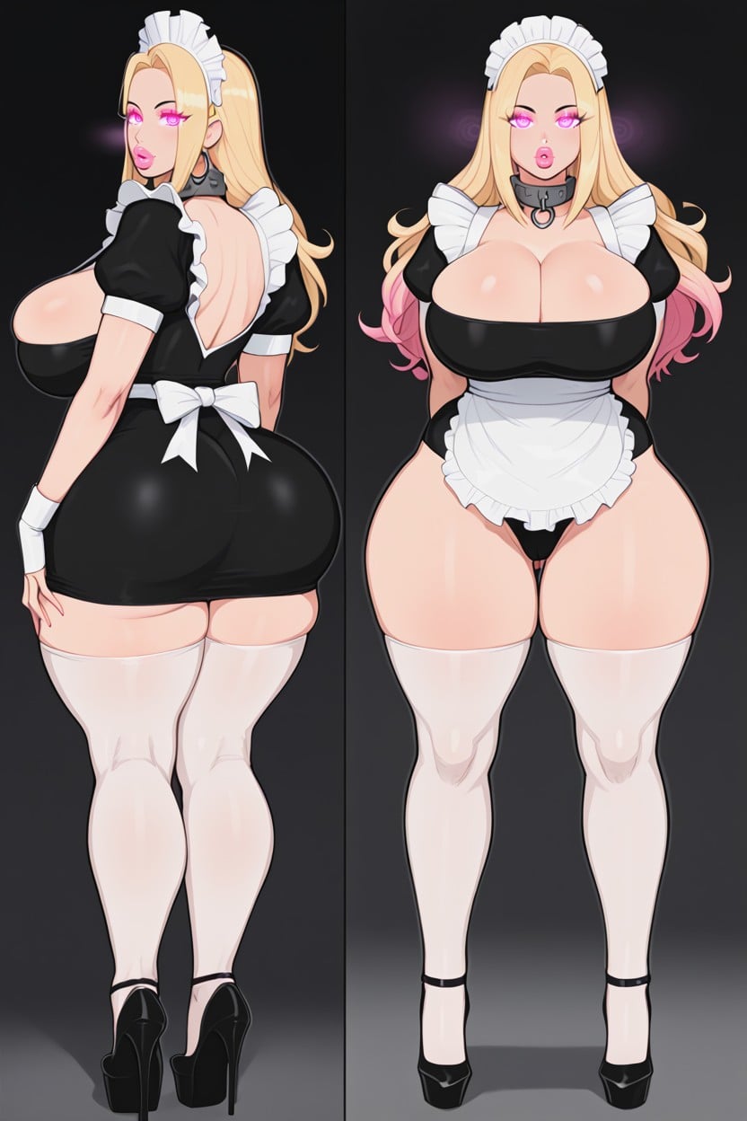 Glowing Eyes, Maid Apron, Bolted On Fake Bimbo Ass Hentai AI Porn