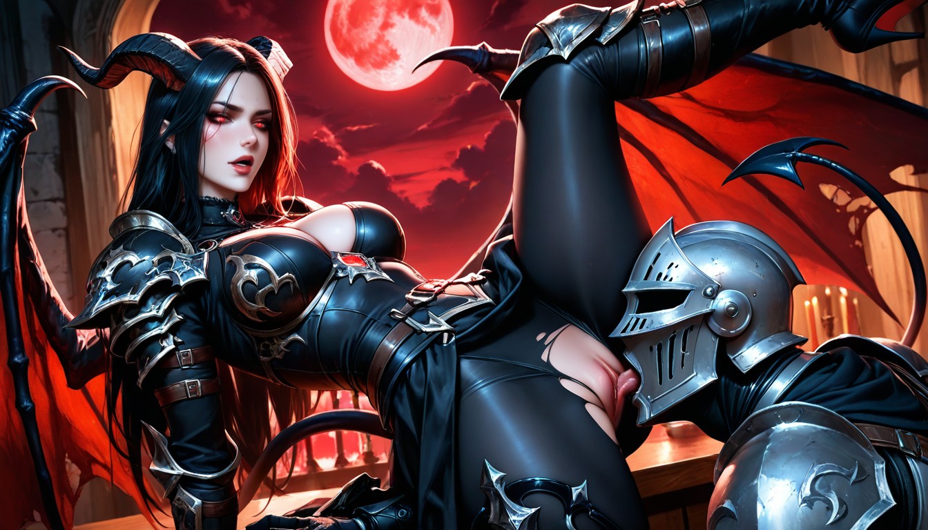 Gothic, Full Moon, Beautiful Face AI Porn