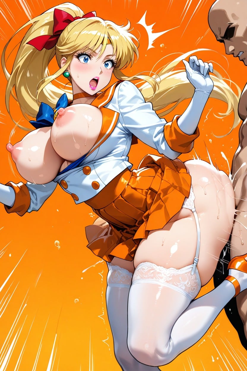 Orange Skirt, Detailed, Deep Penetration Hentai AI Porn