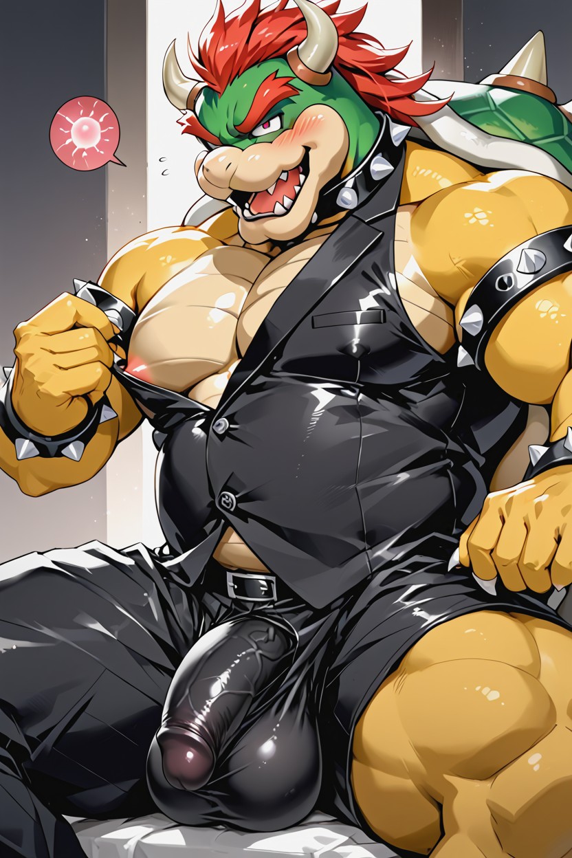 Super Fat Bowser, Messy Hair, Thick Thighs Furry AI Porn