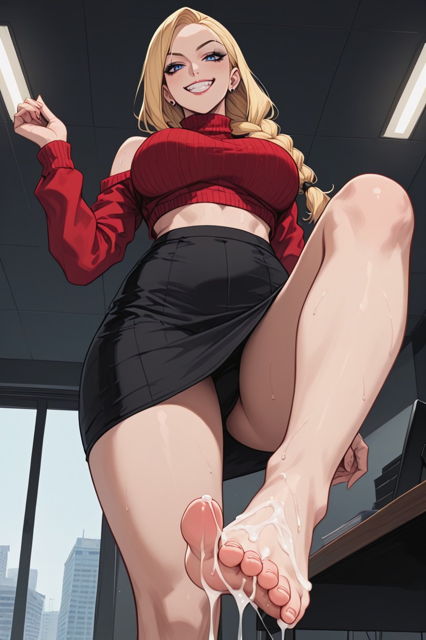 Blue Eyes, Smirk, Braided Hentai AI Porn