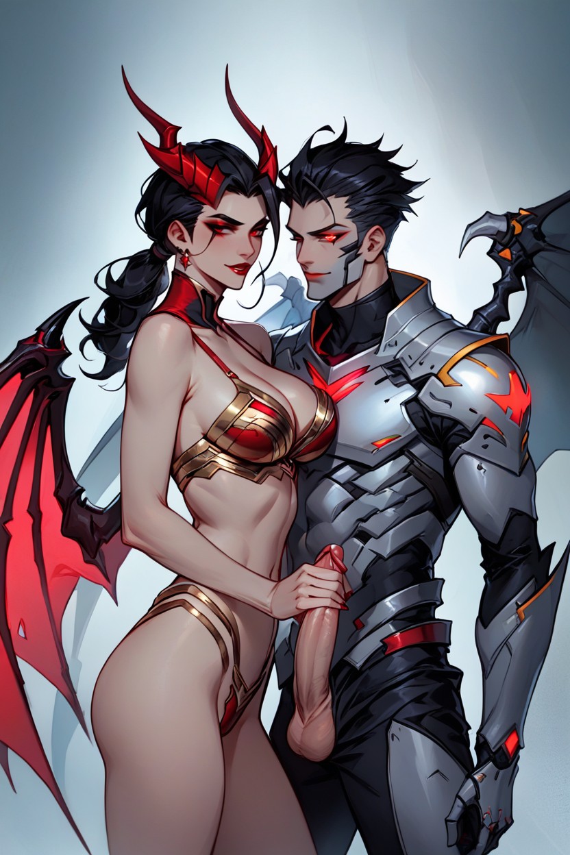 Very Natural Ears, A Man Stands Next To Her While Mercy Kneels, 25+ Hentai AI Porn