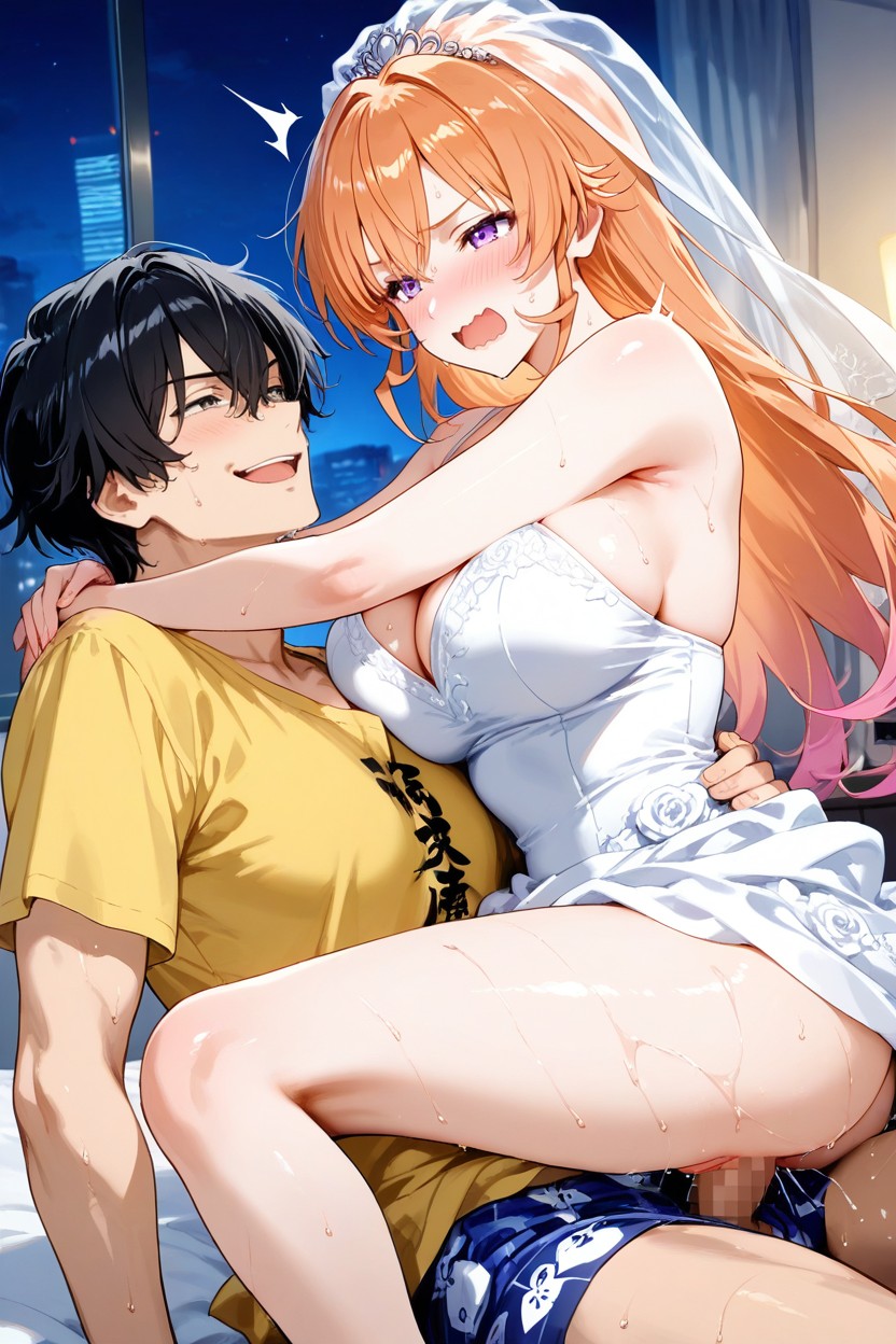 Cowgirl Sex Position، Vaginal Sex, Extremely Beautiful Woman, Room Hentai AI Porn