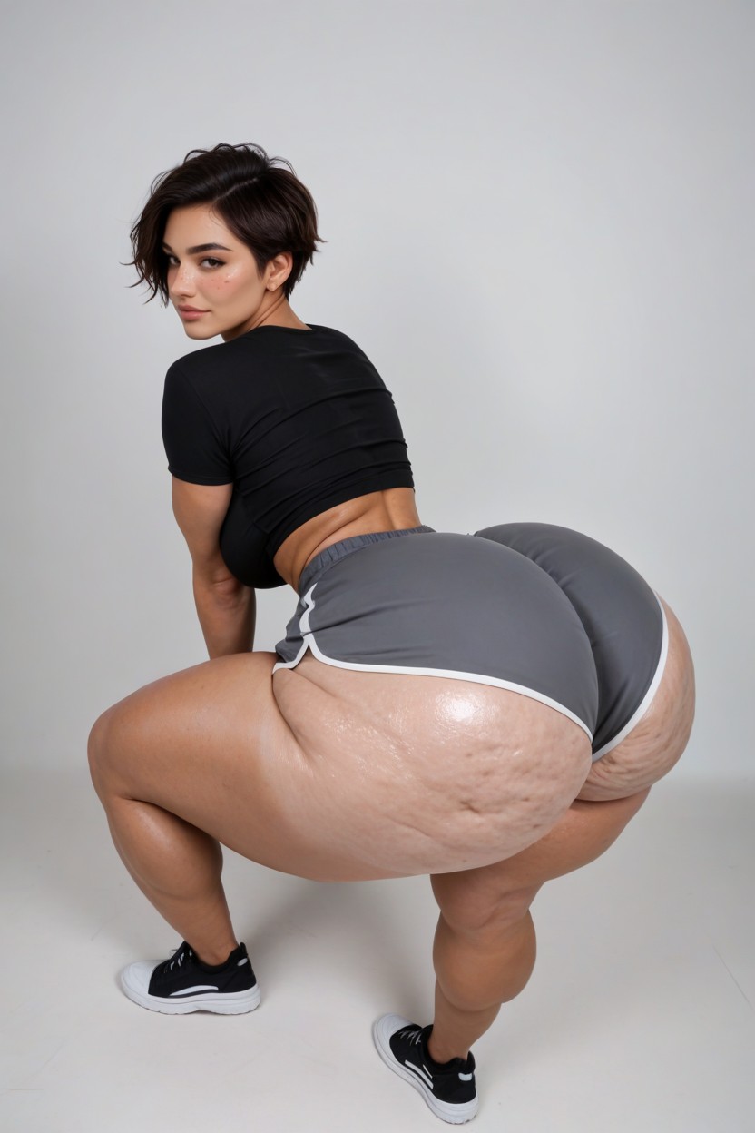 Big Round Eyes, Hyper Hips, Very Dark Brown Skin Porno IA