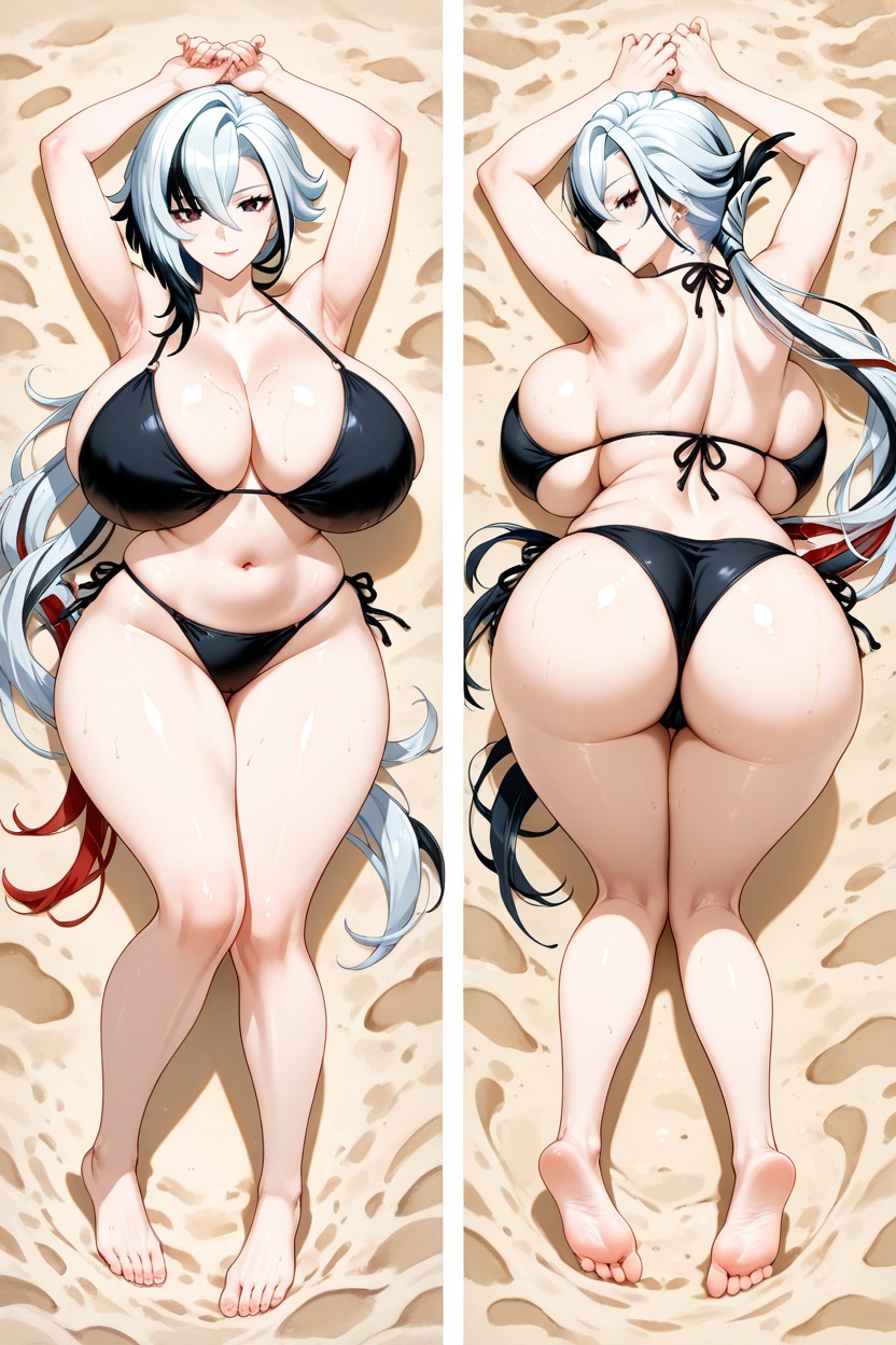 Smile, Arlecchino From Genshin Impact, Full Body AI Porn