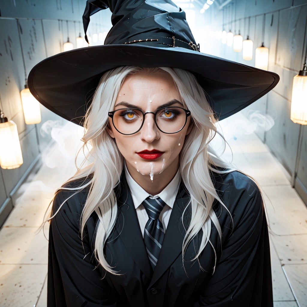 With Very Long White Beard Prominent, Harry Pottergiving V Sign, Brilliant Black Hair AI Porn