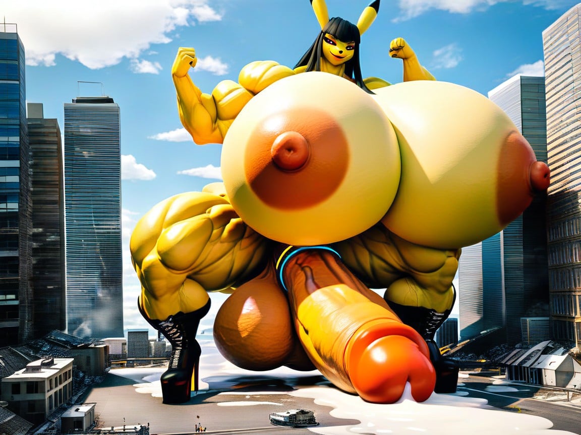 Futanari With Erect Penis, Thick Thighs, 25+ Furry AI Porn