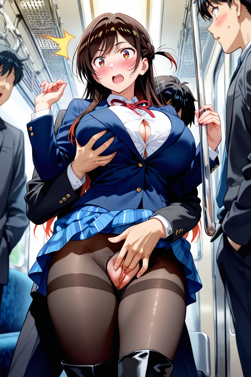 Hentai Anime Style, Many People Around, Standing Sex Hentai AI Porn