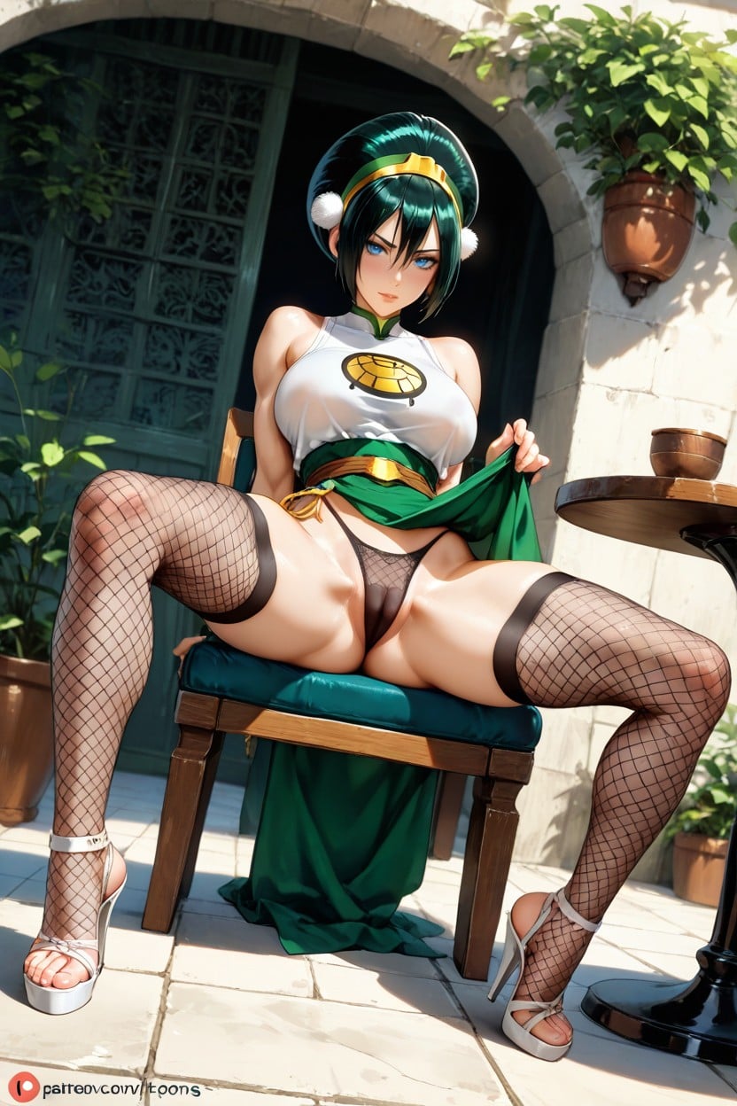 Sexy Body, Panties, White High Heeled Sandals Hentai AI Porn