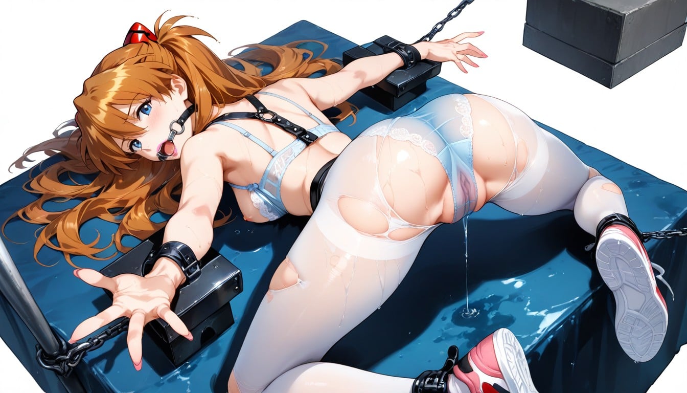 Sneakers, Pink Fingernails, Y-shaped Suspension Hentai AI Porn