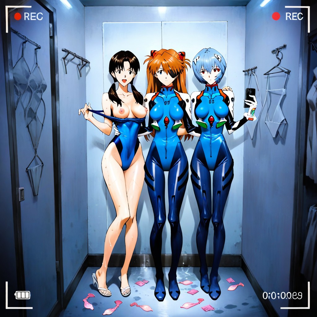 A Slightly Pulled-back Image, Full Body, 3 People Hentai AI Porn