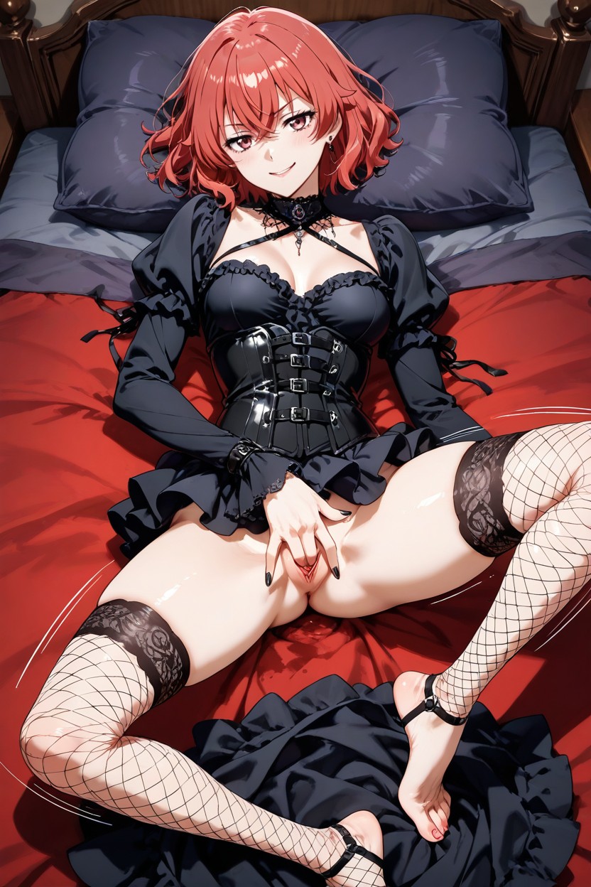 And Make Her With Bob Hair, Color Red Hair, Inui Sajuna From My Dress Up Darling Anime Hentai AI Porn