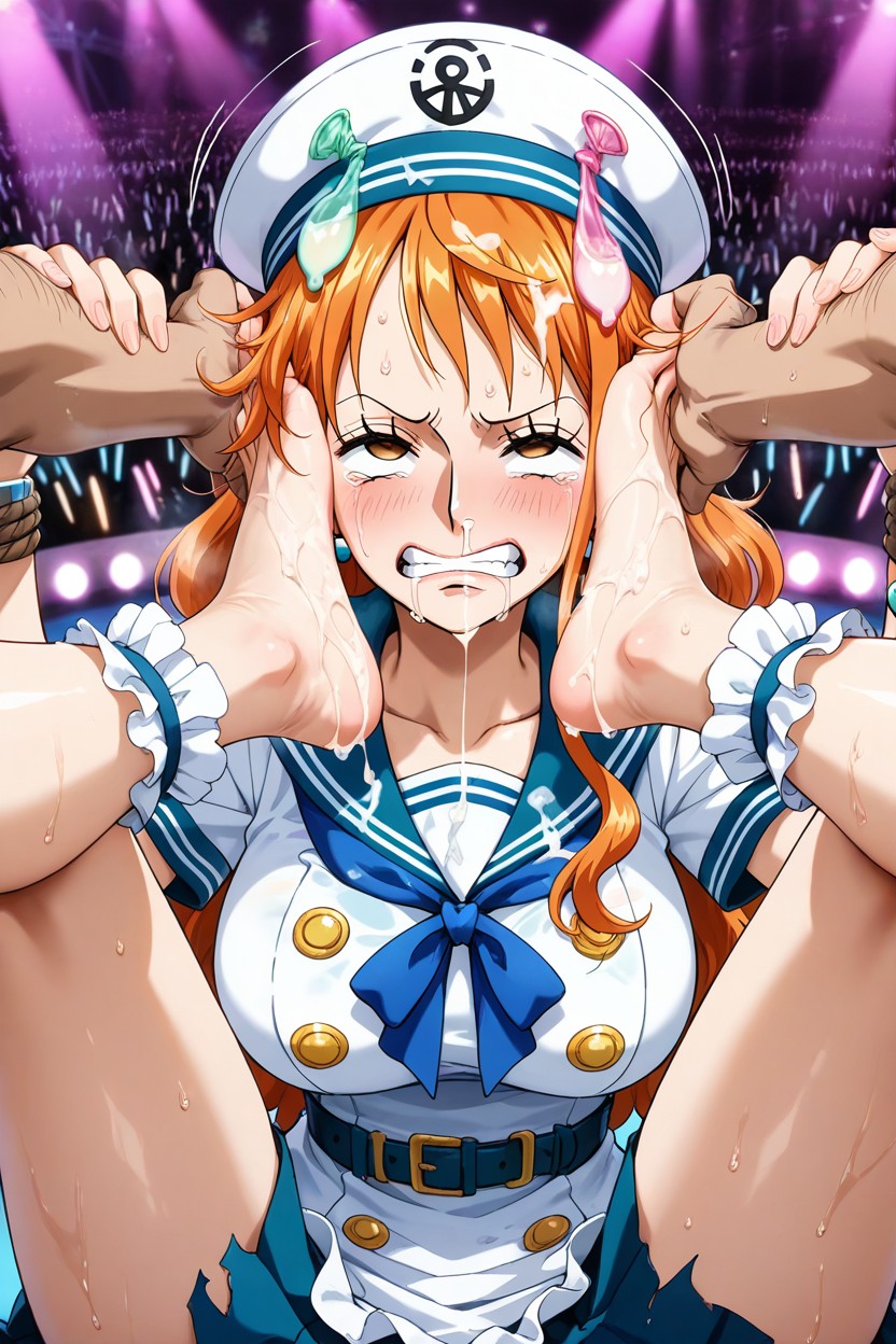 All Face Is Covered With Cum, Fainting, Nami From One Piece Hentai AI Porn