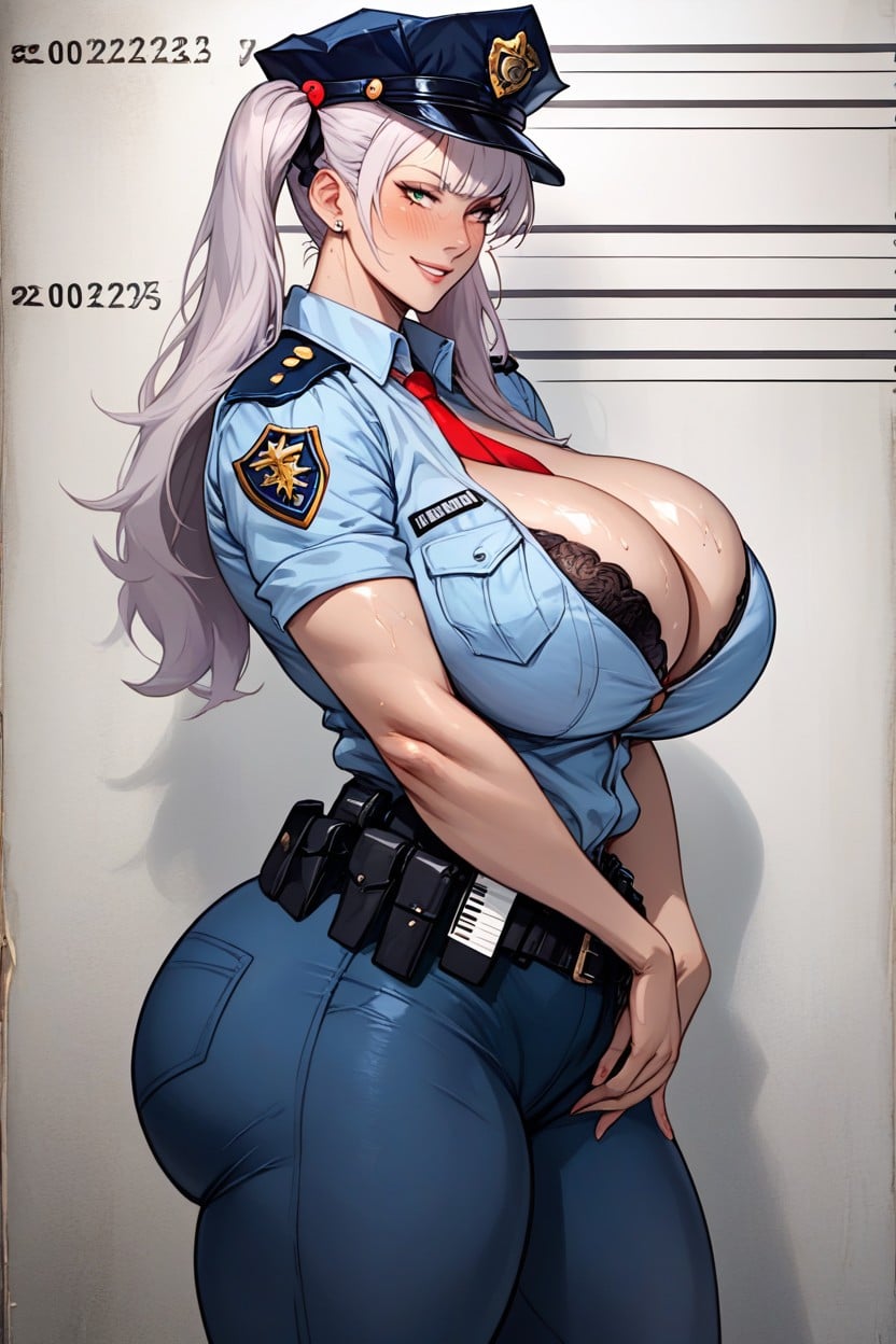 Woman In Focus, Twintails, Grabing Her Belly Hentai AI Porn