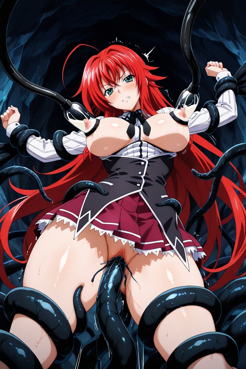 Hands And Feet Bound By Tentacles, Milking Machine, Double Penetration Hentai AI Porn