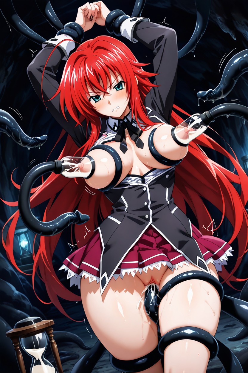 Angry, Tentacle Milking Breast, Front View Hentai AI Porn