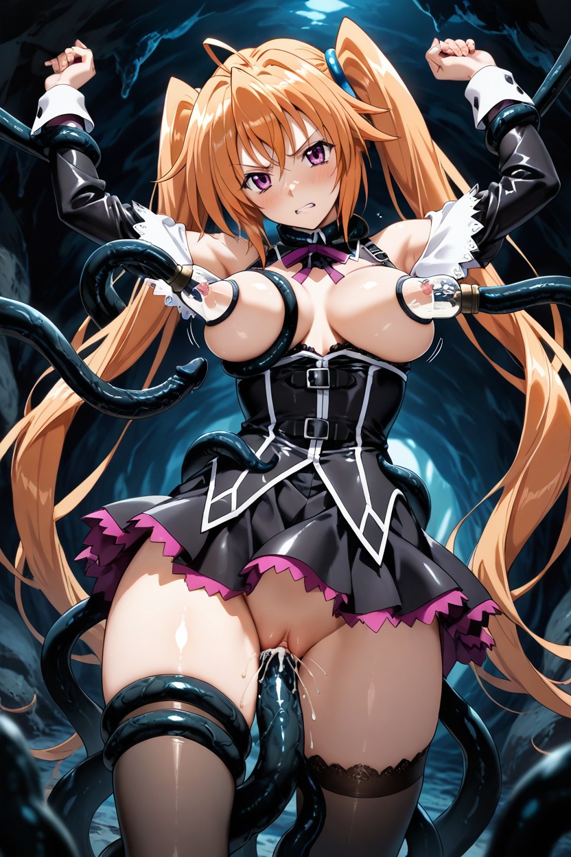 Skinny, Motion Lines, Tentacle Milking Breast Hentai AI Porn