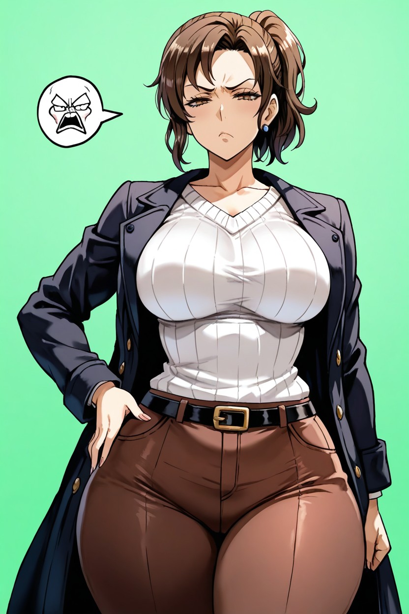 Thick Thighs, Belt, Facing Viewer Hentai AI Porn