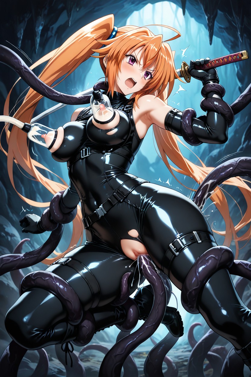 Fucked By Huge Black Tentacles, Sleeveless Top With Gloves, Tentacle Milking Breast Hentai AI Porn