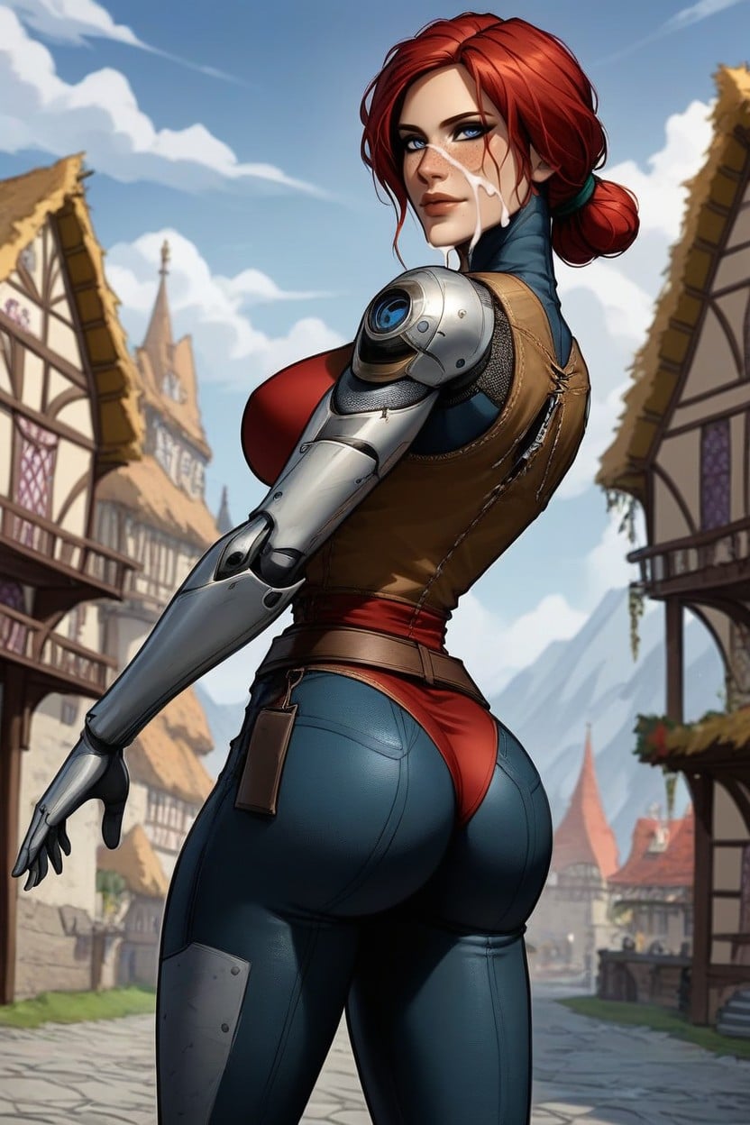 Corrida, She Have Prosthetic Body, Big Fake Boobs Porno IA