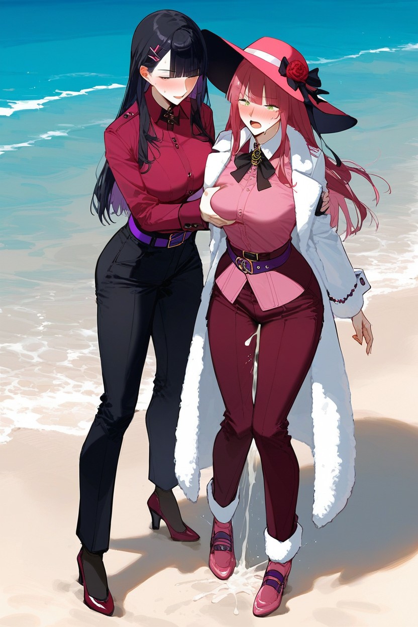 Arms Around Hips, Grabbing From Behind, Stripped Cuffs AI Porn