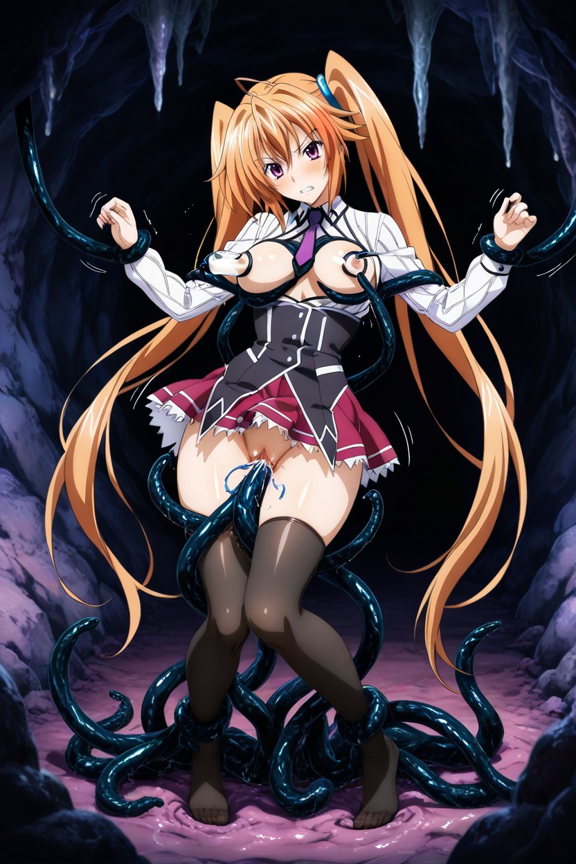 Tentacles Around Belly, Wide Hips, Hands And Feet Bound By Tentacles Hentai AI Porn