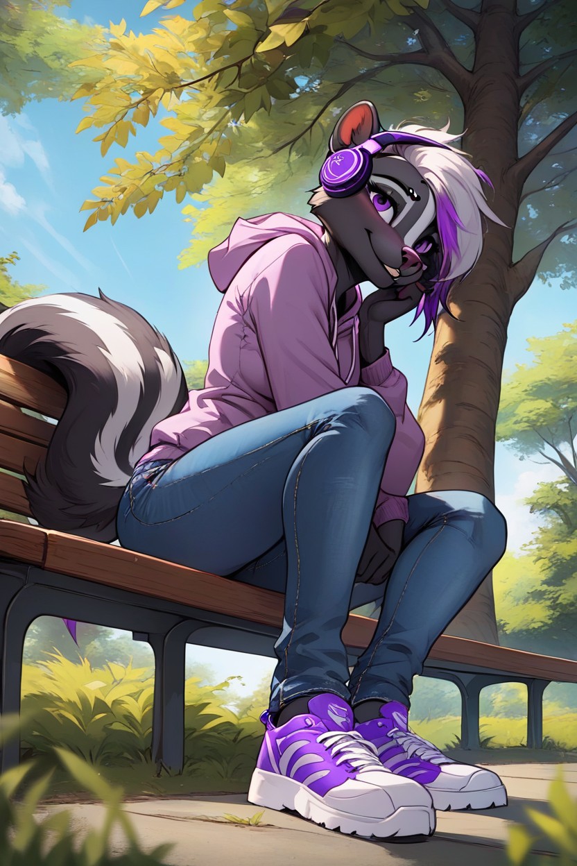 Park, Looking Up, Looking At The Sky Furry AI Porn