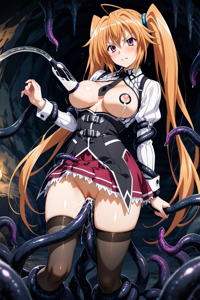 Tentacle Restraints, Tentacles Grab The Thigh, Shidou Irina From Dxd Hentai AI Porn