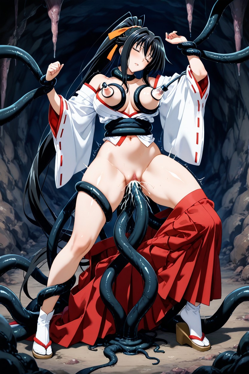Exposed Pussy, Tentacles Grabbing Breast, Black Tentacles Grabbing Neck Hentai AI Porn