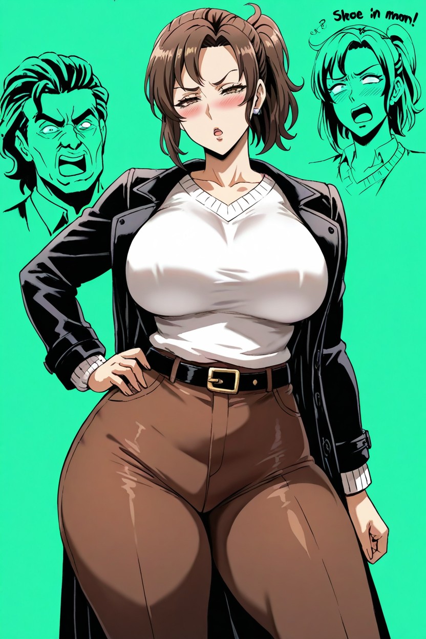 High Resolution, Thick Thighs, Natural Breasts Hentai AI Porn