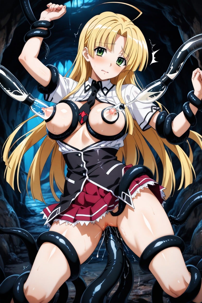Tentacle Milking Breast, Tentacles Grab The Thigh, Uniform Hentai AI Porn