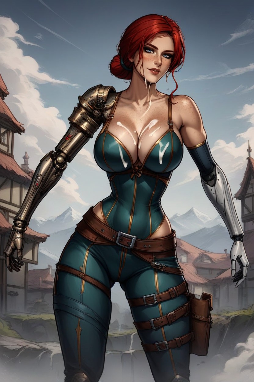 Freckles, Cum Covering Her Everywhere, Triss AI Porn