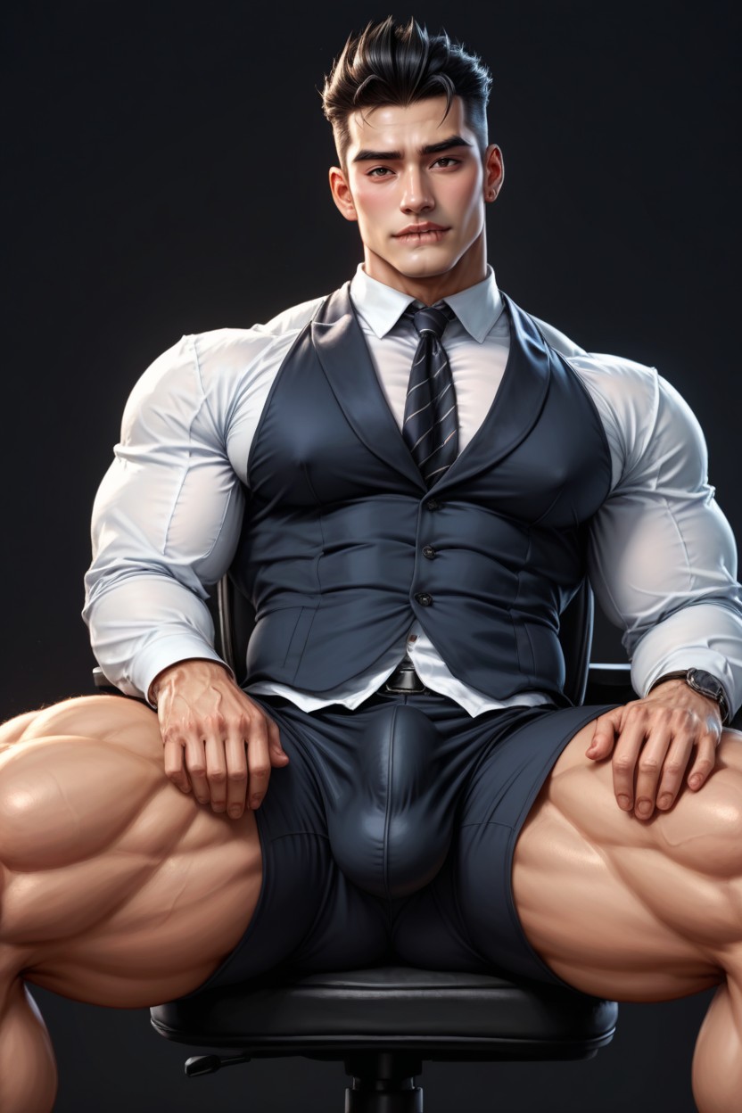 Dramatic Studio Lighting, Hyper Realistic Contour Light, Side View Porno IA Gay