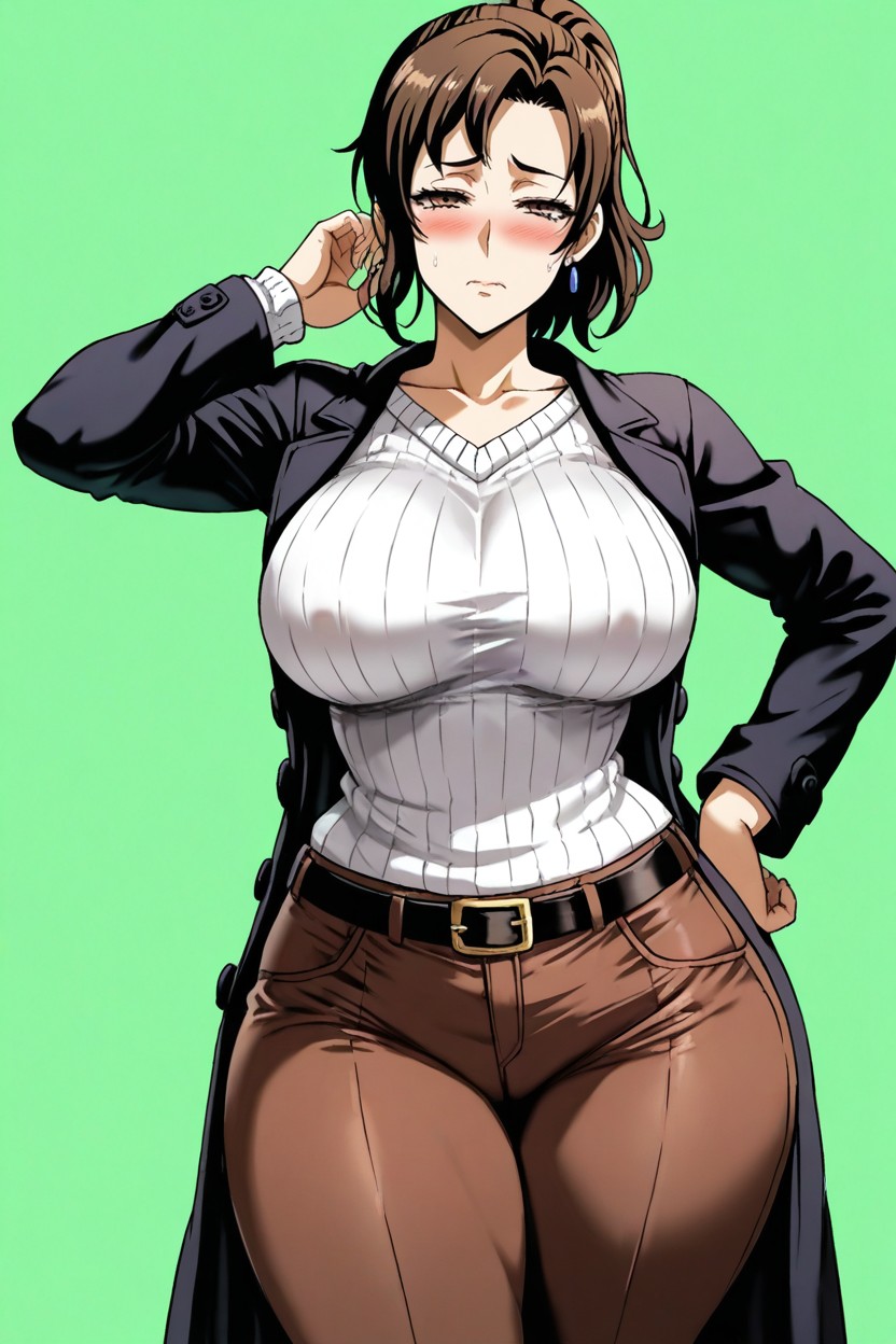Thick Thighs, Brown Eyes, Uncensored Hentai IA