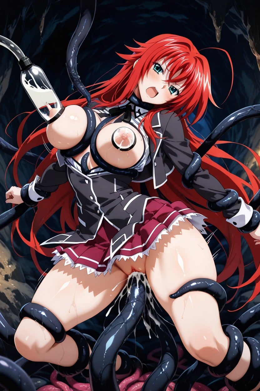 Orgasm, Black Tentacles Grabbing Neck, Tentacle Restraints Hentai IA