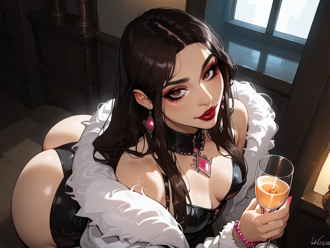Pelo Negro, Vibrant Saturated Colors, Modern Setting Hentai IA