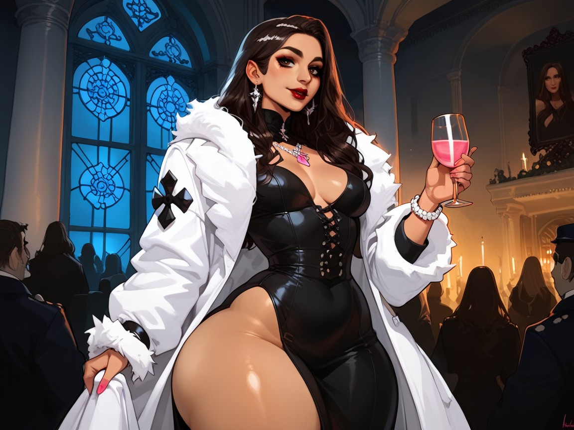Wide Round Hips, Delgada, Largo Hentai IA