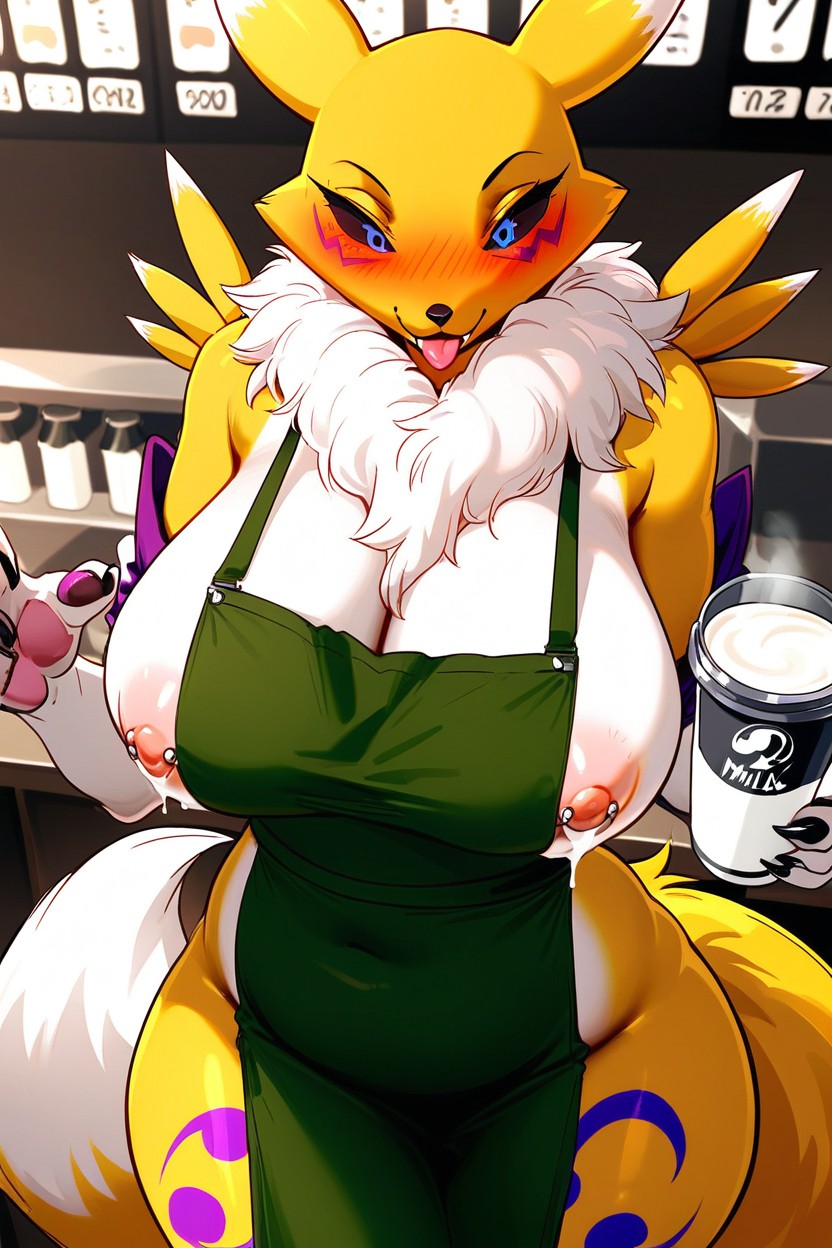 Character At The Bar, Thick, Character Renamon+ Furry AI Porn