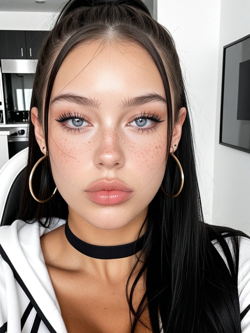 Massive Lips, Massive Round Ass, Heavily Made Up AI Porn