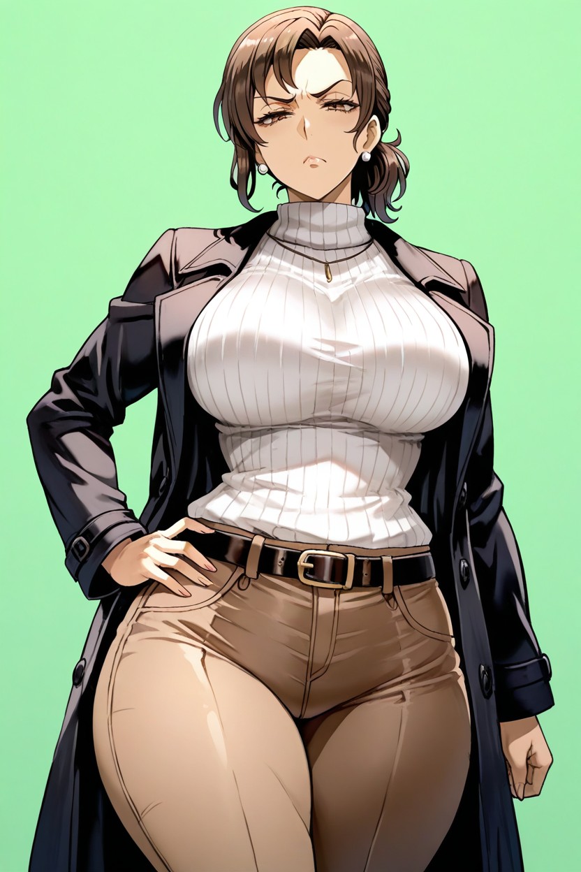 Alone, Belt On Pants, Brown Eyes Hentai IA