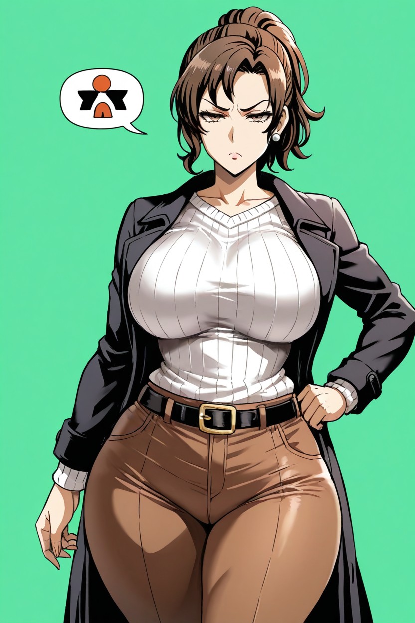 25+, Empty Background, One Hand On Hip Hentai AI Porn