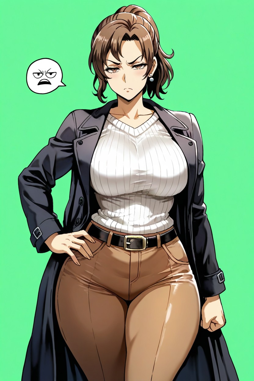 Pearl Ear Studs, Frowning, Thick Thighs Hentai AI Porn