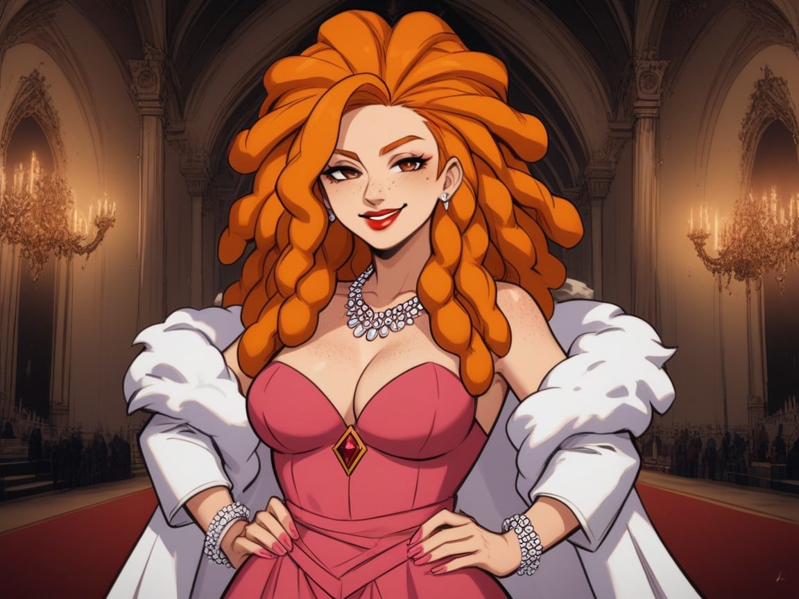 Diamond Necklaces, Pretty Diva Face, Bold Outlines ラティーナAIエロ