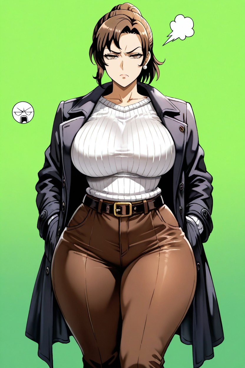 Front View, Narrowed Eyes, Thick Thighs Hentai AI Porn