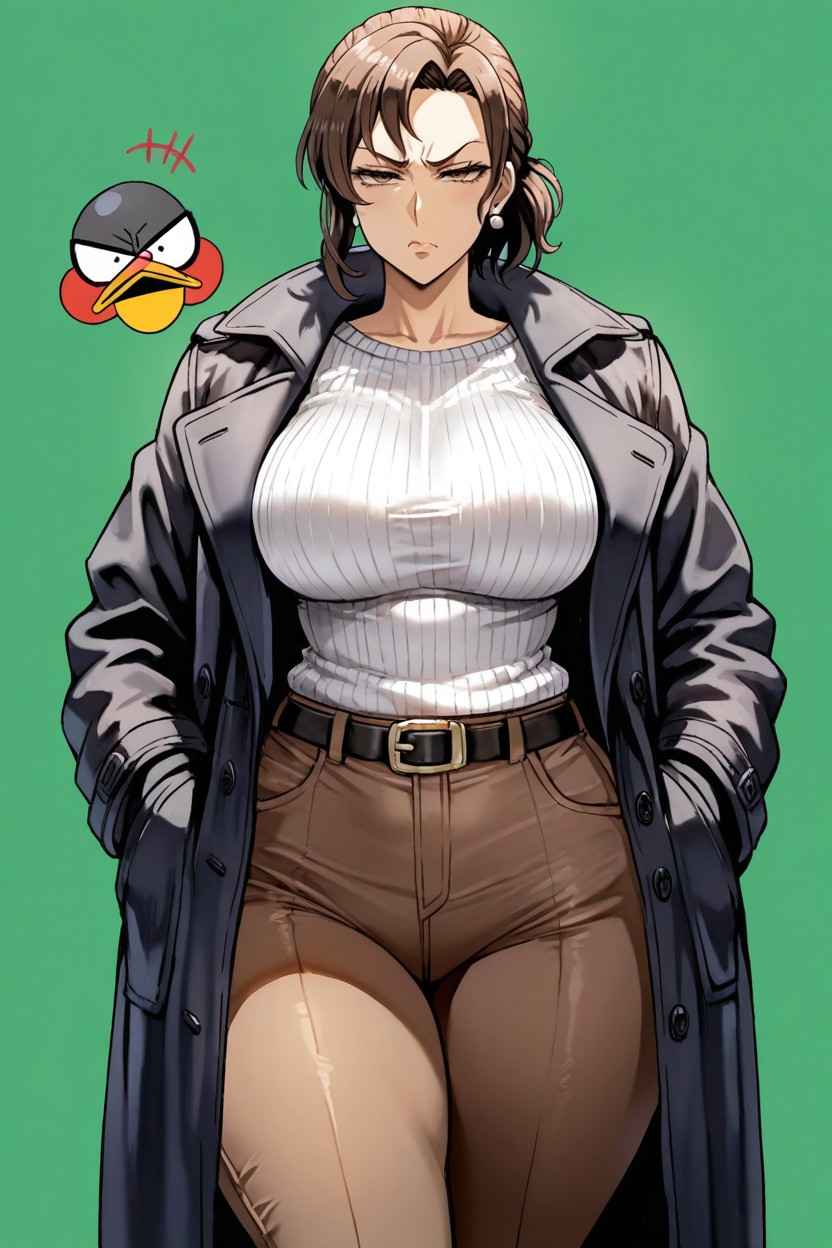 Wide Hips, Empty Background, Curvy Milf Hentai AI Porn