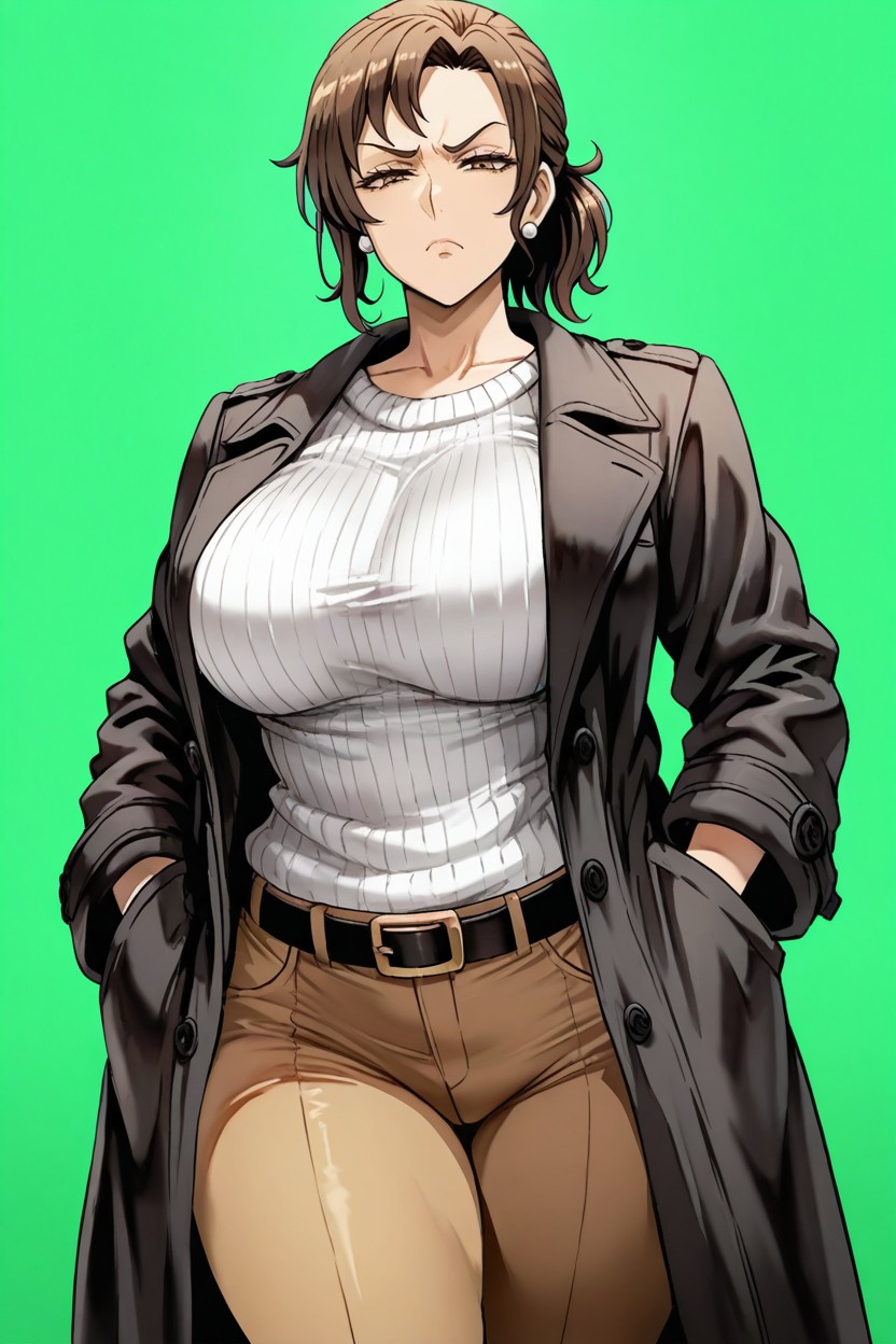 Front View, Frowning, 25+ Hentai IA
