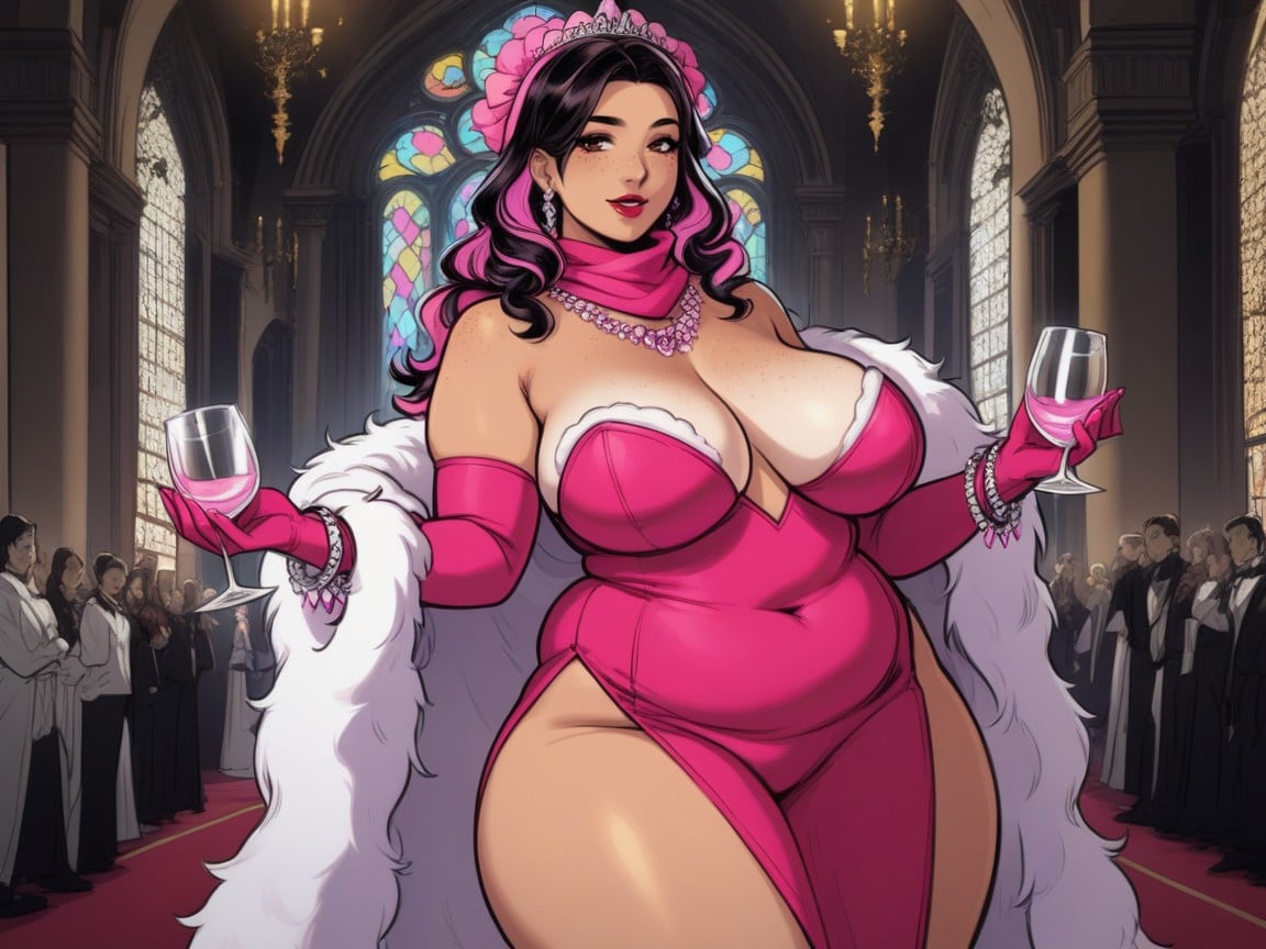 High Breasts, Soft Shadow, Sharp Lines And Edges Latina AI Porn
