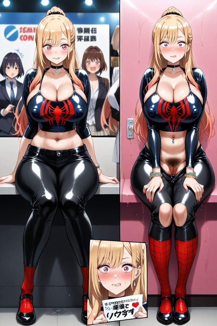 Sitting On Floor, Choker, Ultra High Details Hentai AI Porn