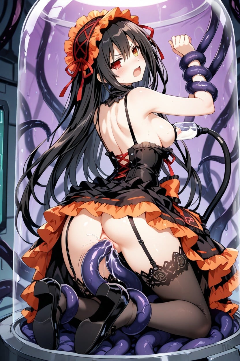 Tentacle Restraints, Tentacles Grab The Thigh, Black Tentacles Grabbing Arms Hentai AI Porn
