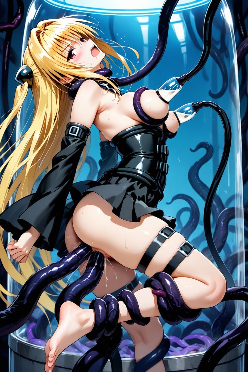 In Laboratory, Hundreds Of Tentacles Invade Her Body, Double Penetration Hentai AI Porn